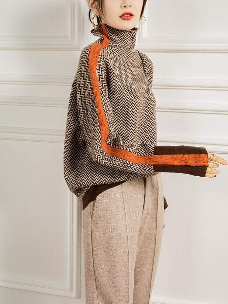 Nyzara Paris™ - Pull à col roulé avec motifs