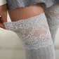 Nyzara™ - Bas de cuisse en maille dentelle | Gris