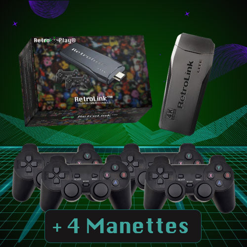 RetroPlay™ - 15 000 JEUX RÉTRO + 2 MANETTES SANS FIL