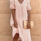 Nyzara Paris™ - Robe midi uni à col en V