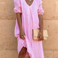 Nyzara Paris™ - Robe midi uni à col en V