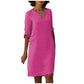 Nyzara™ - Robe d'été en lin à col en V